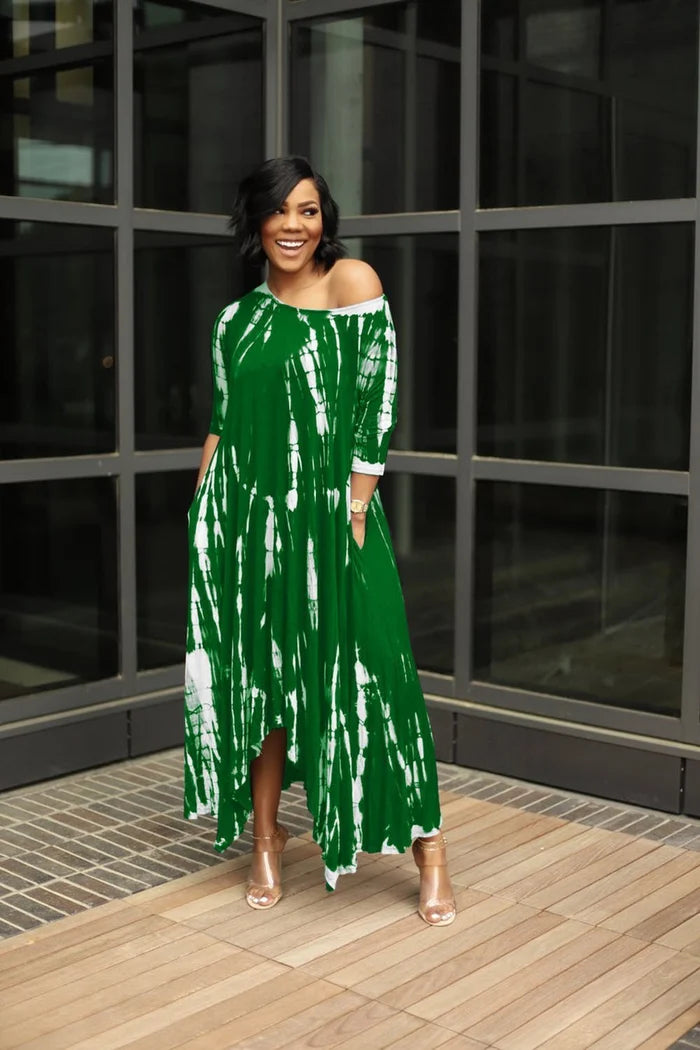 💃Loose Graffiti Tie-Dye Pocket Midi Dress(Buy 2 Free Shipping)-serendiple.com