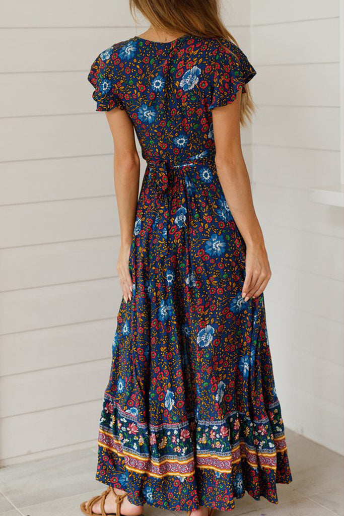 Women's Boho V-neck Long Maxi Dress -serendiple.com