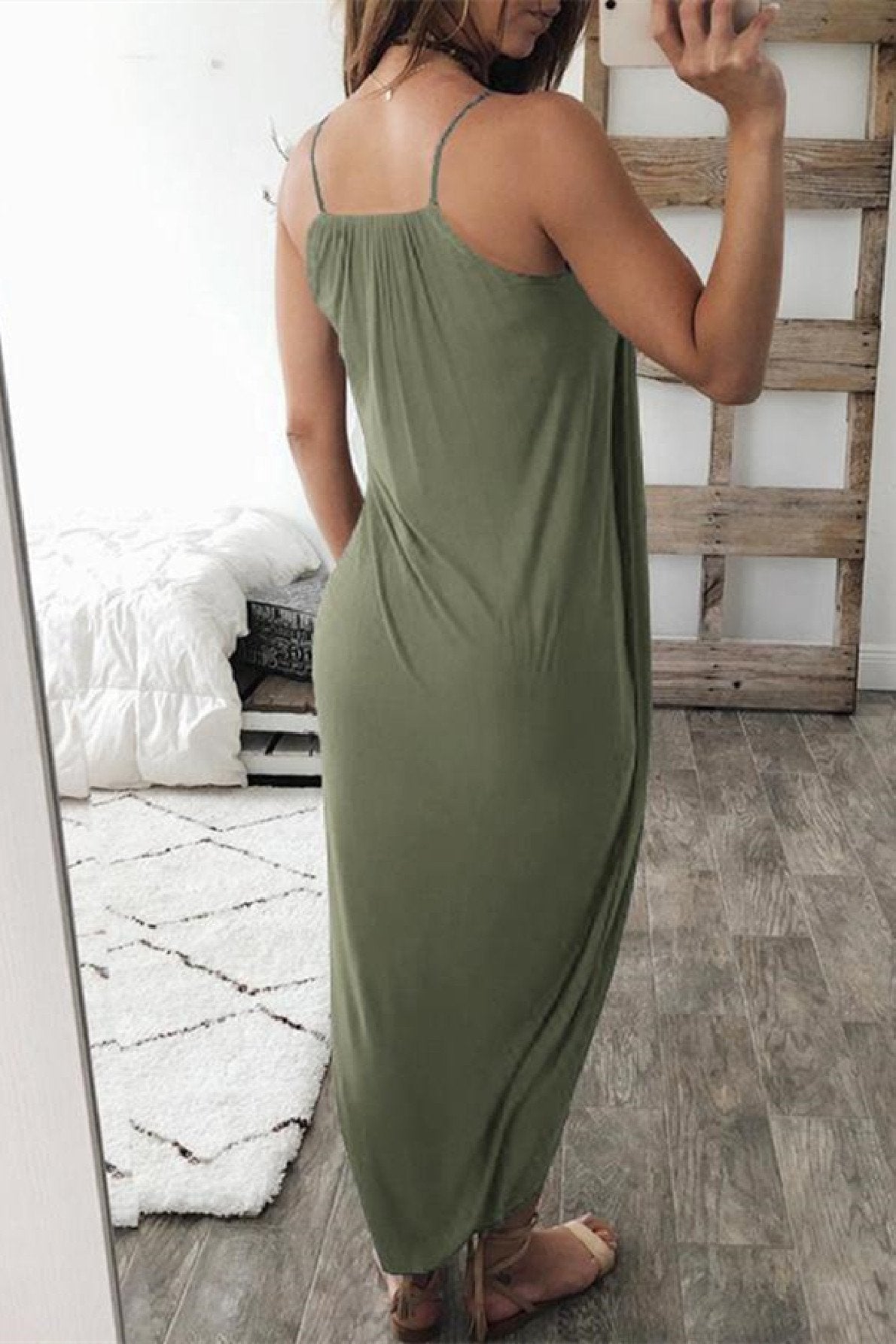 Wrapped Split Solid Cami Beach Dress-serendiple.com