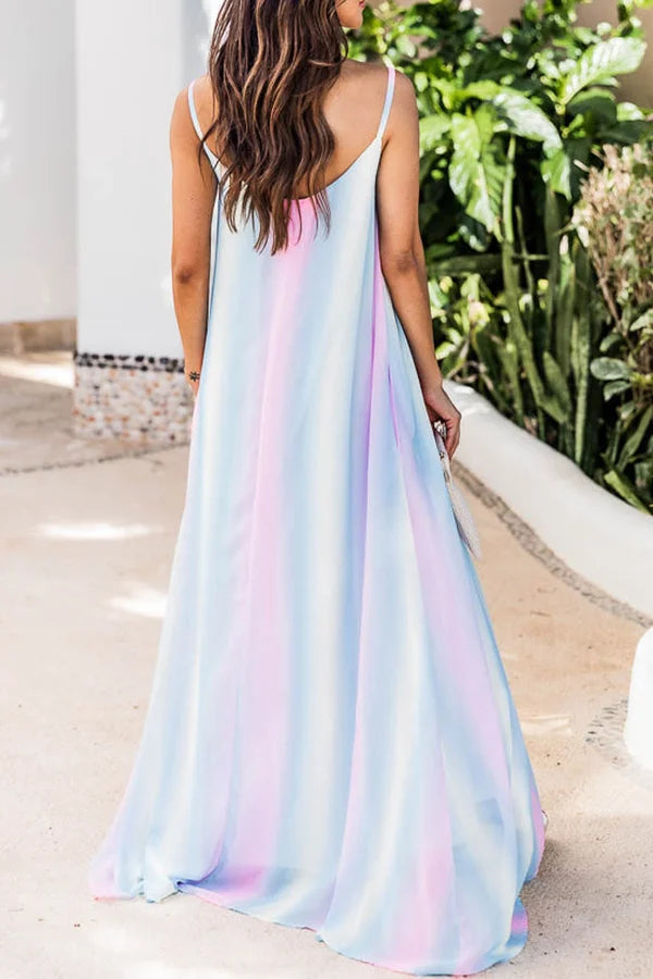 Oceans Of Love Multi Ombre Maxi Dress-serendiple.com