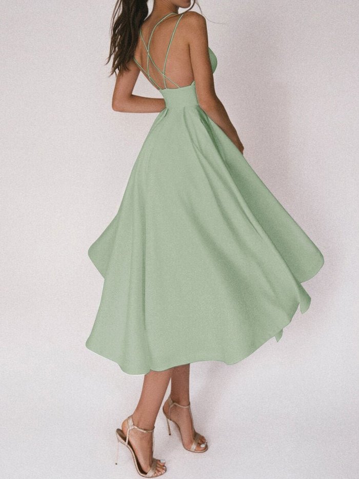 🍀summer sale🍀Elegant strappy V-neck dress-serendiple.com