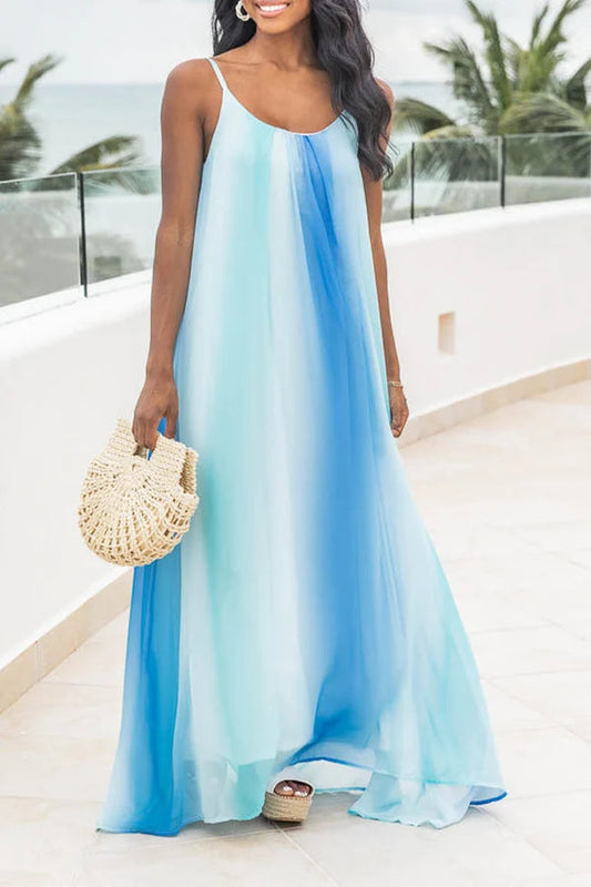 Oceans Of Love Multi Ombre Maxi Dress-serendiple.com