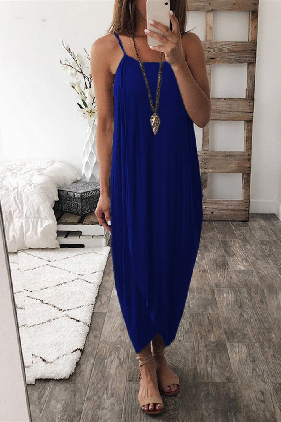 Wrapped Split Solid Cami Beach Dress-serendiple.com