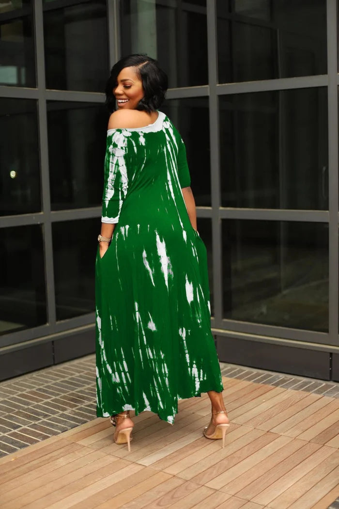 💃Loose Graffiti Tie-Dye Pocket Midi Dress(Buy 2 Free Shipping)-serendiple.com