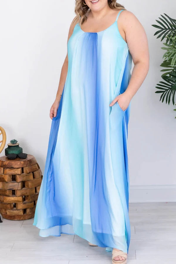 Oceans Of Love Multi Ombre Maxi Dress-serendiple.com